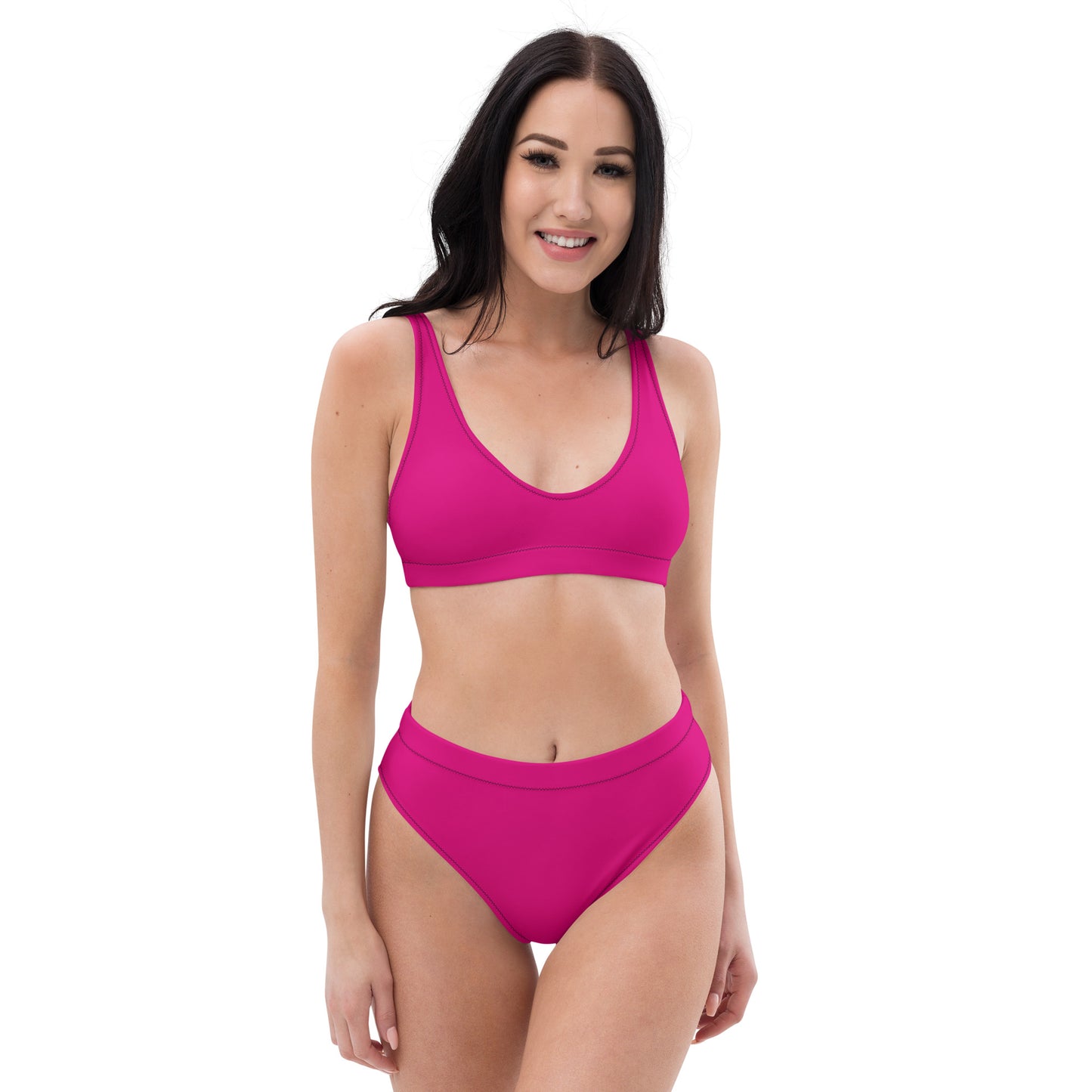 Recycled pink high-waisted bikini