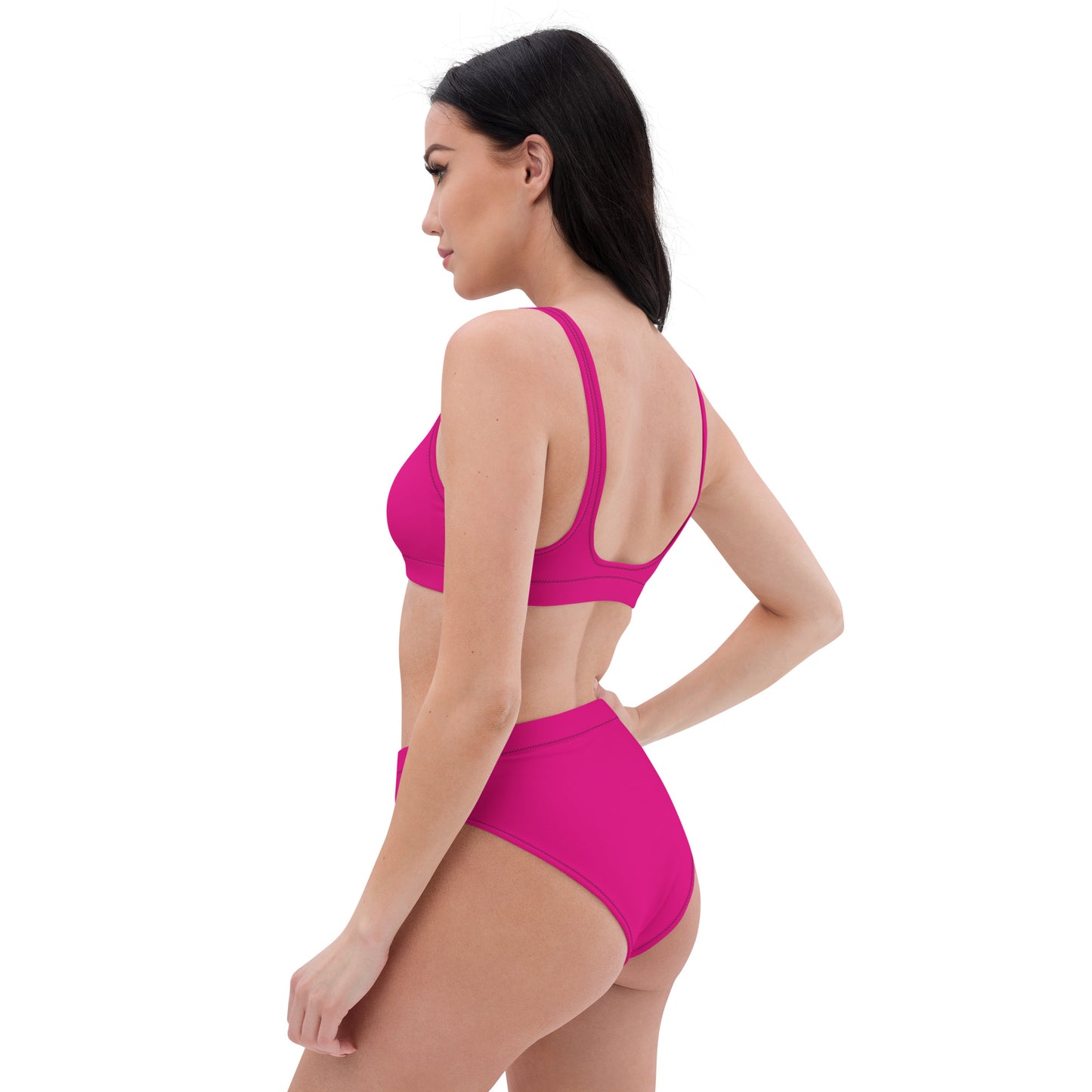 Recycled pink high-waisted bikini