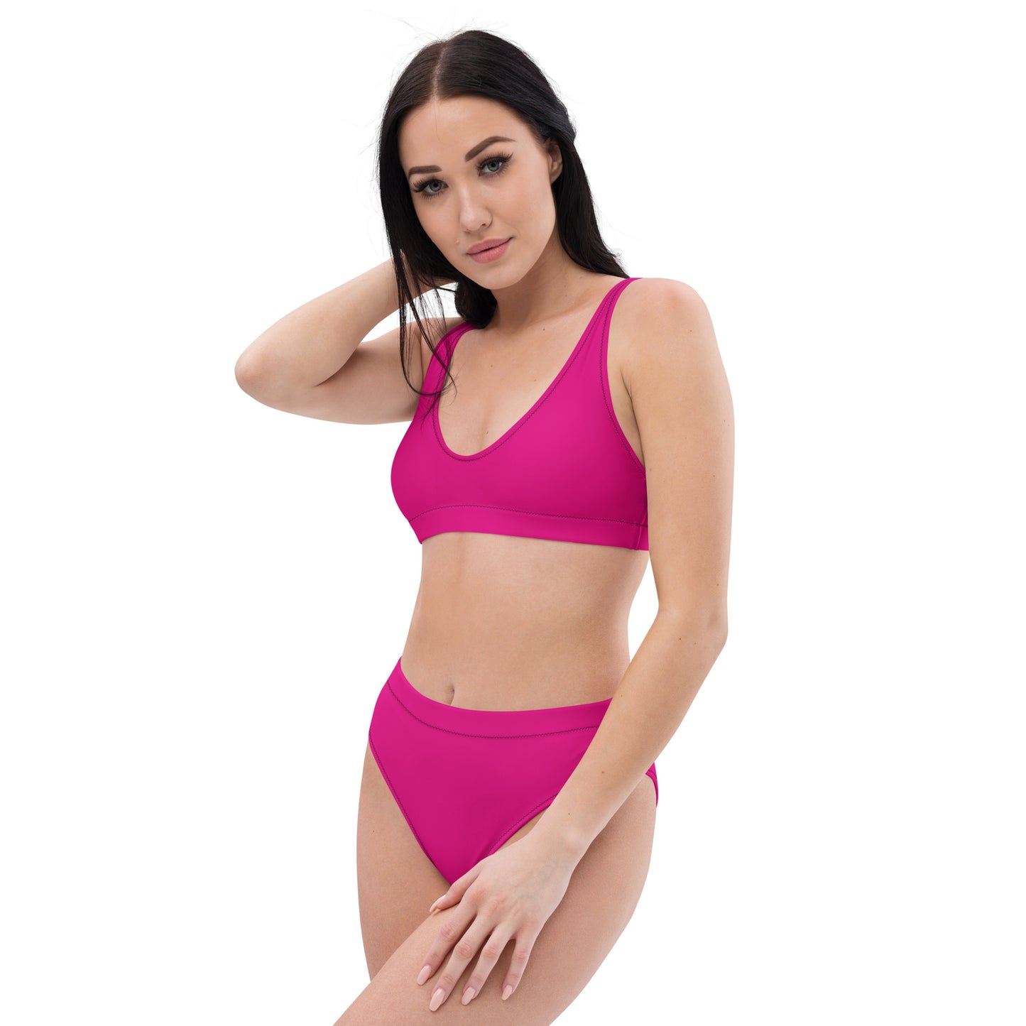 Recycled pink high-waisted bikini