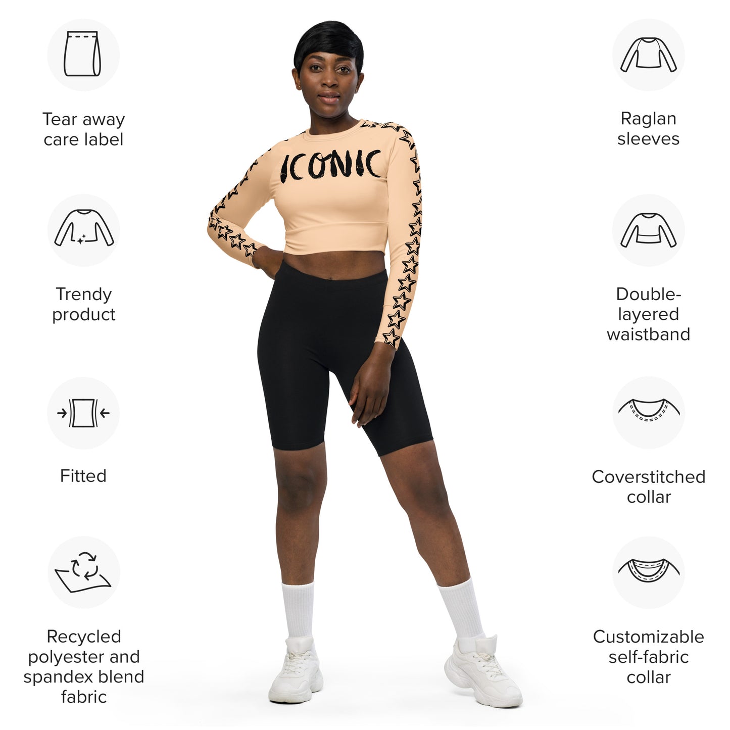 ICONIC recycled long-sleeve crop top