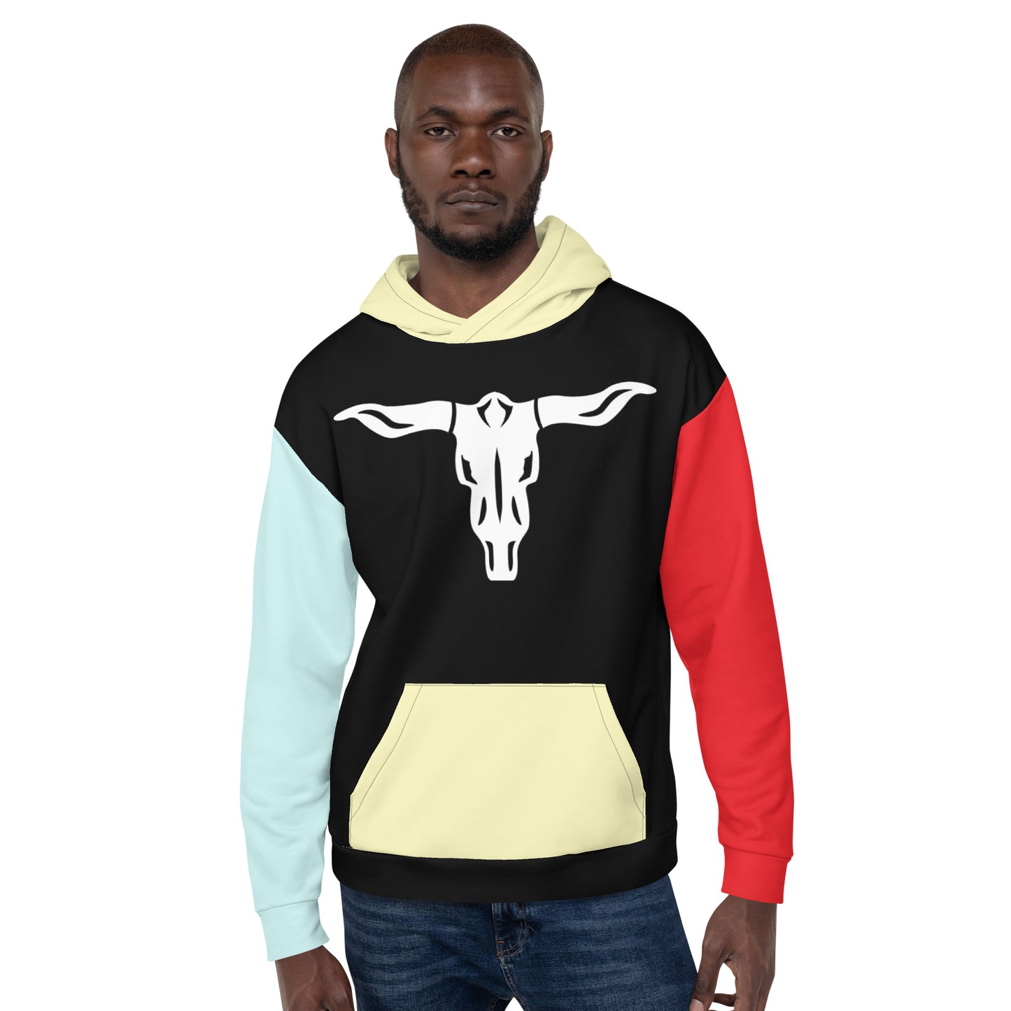 Block colour bull hoodie