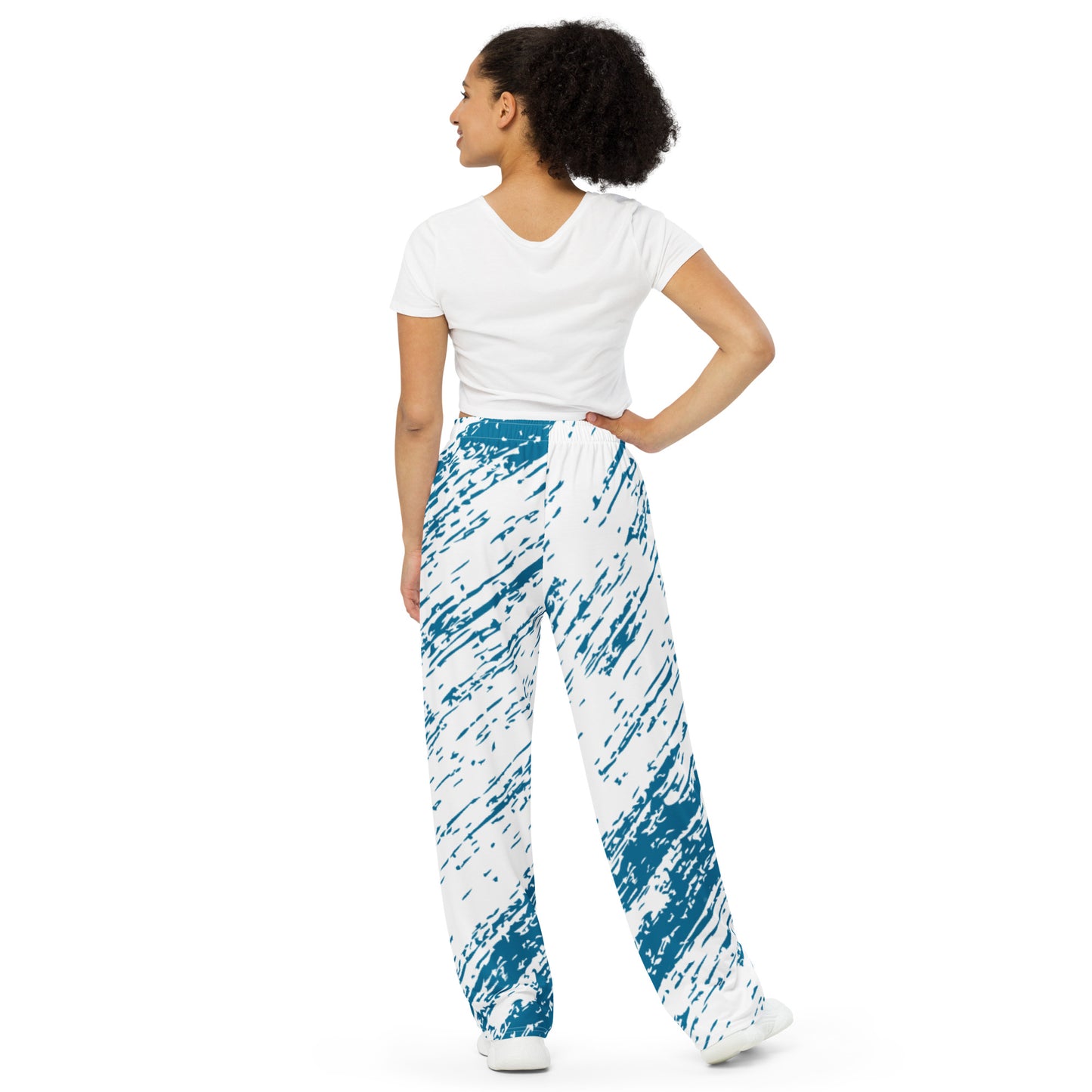 All-over print wide-leg pants