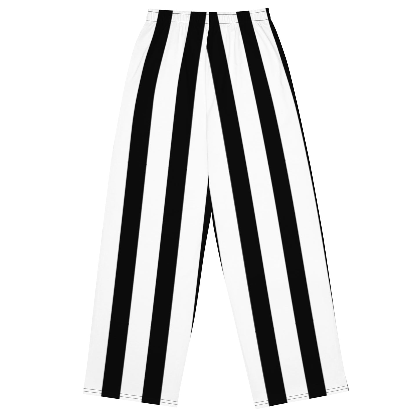 black & white strip wide-leg pants