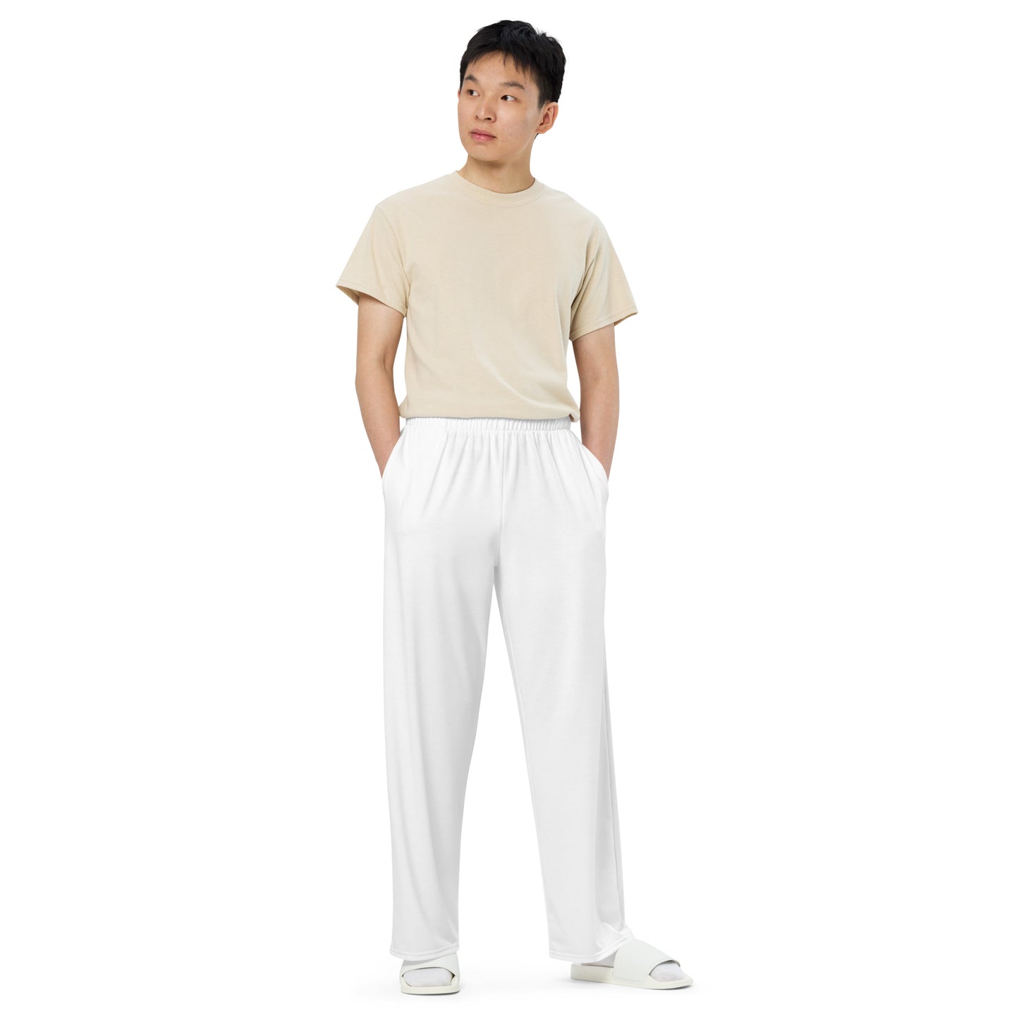 Wide-leg pants white