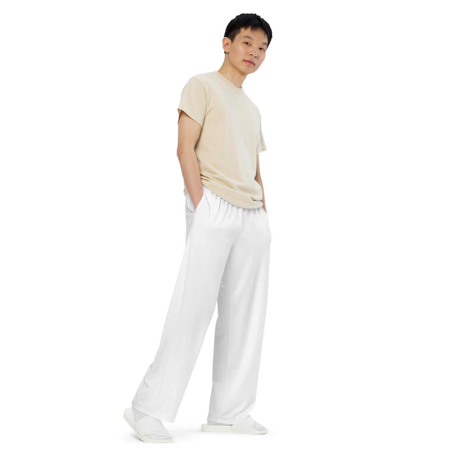 Wide-leg pants white