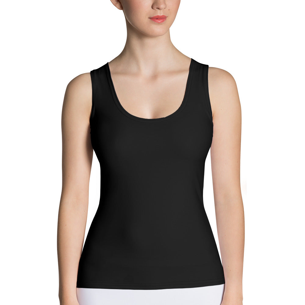 Sublimation Cut & Sew Black Tank Top