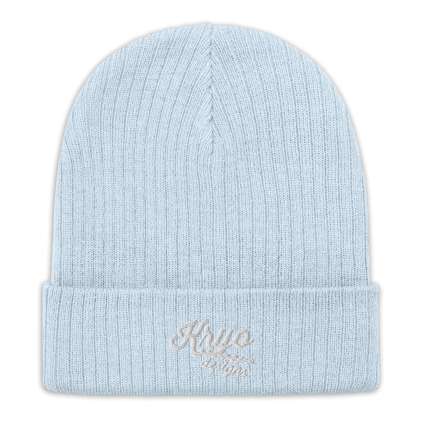 Ribbed knit beanie (Green/Light Blue)