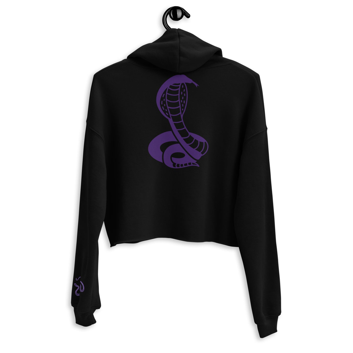 Snake Crop Black Hoodie